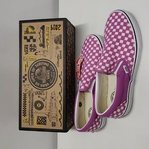 Vans Classic Slip-On Checkerboard In Rosebud Sneakers Men's Size 10